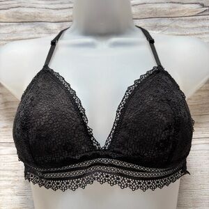 Victoria’s Secret Lace Racerback Triangle Bralette NWOT Women’s Medium Black